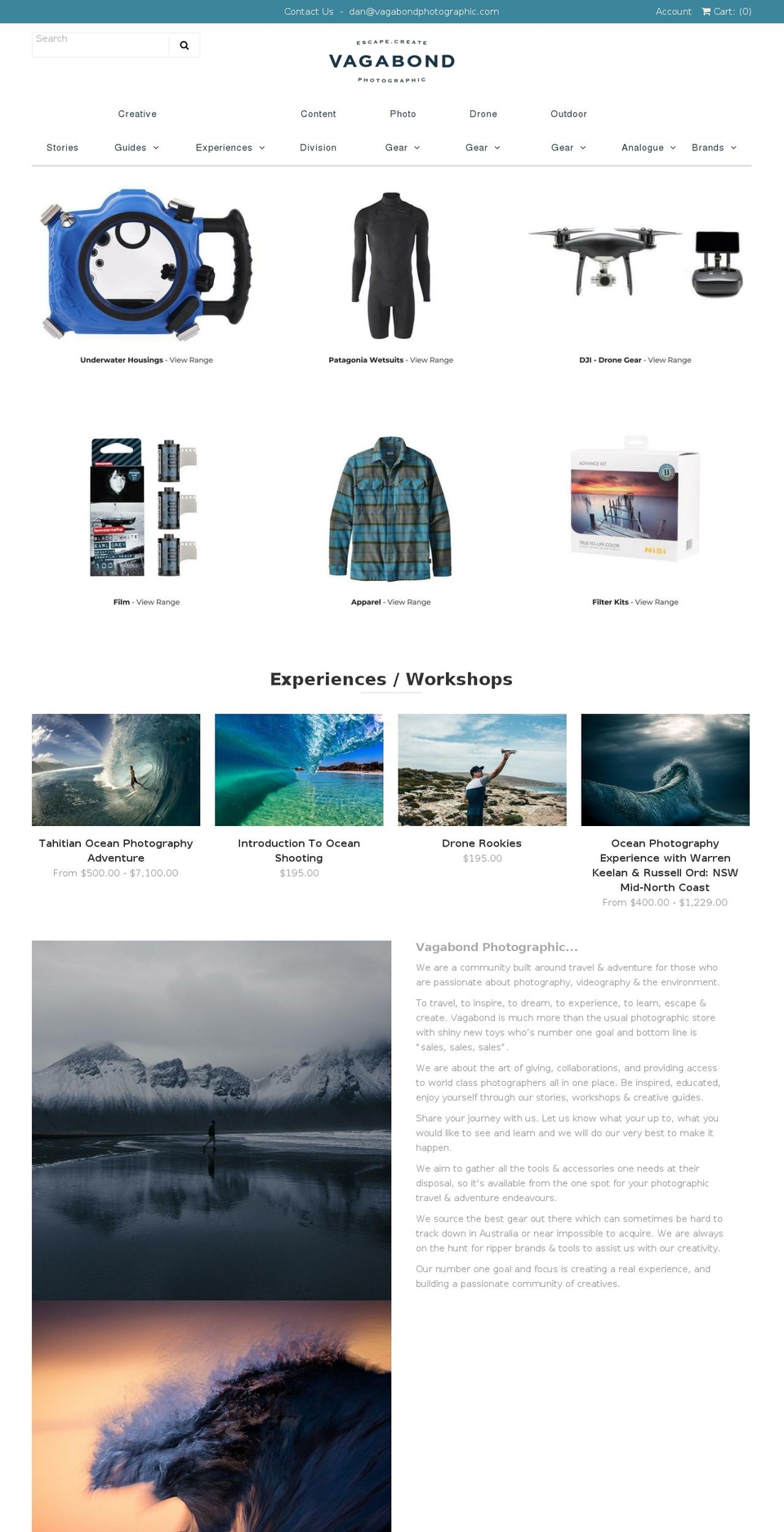 vagabondphotographic.com shopify website screenshot