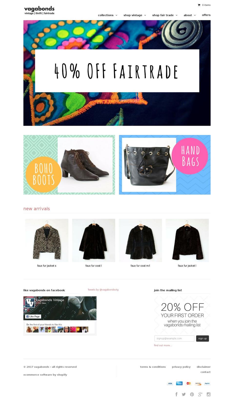 vagabondsvintage.com shopify website screenshot