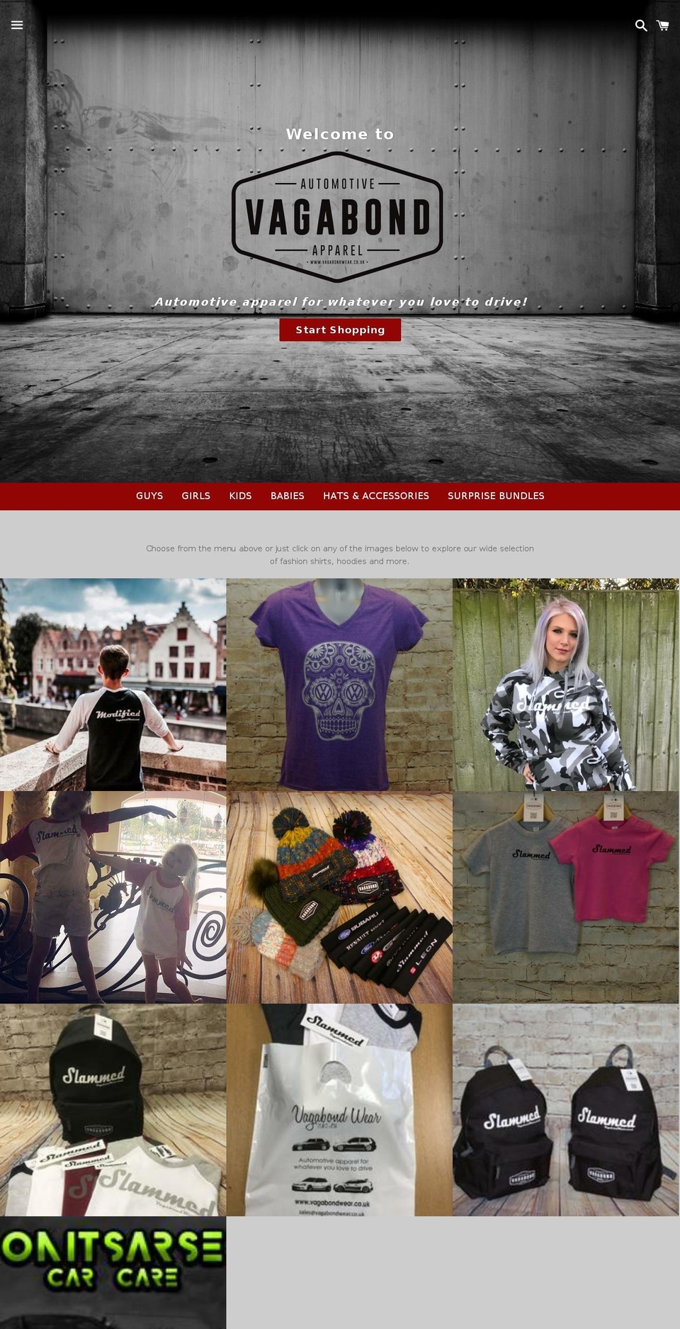 vagabondwear.co.uk shopify website screenshot