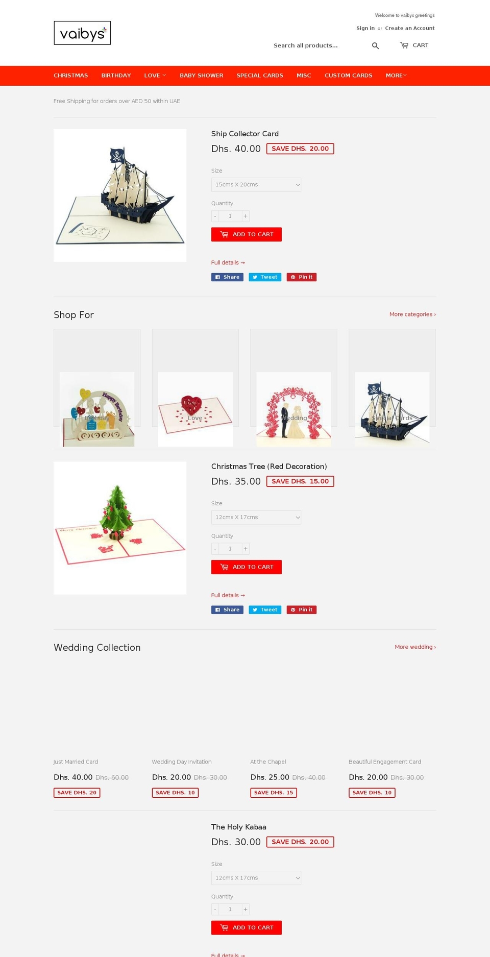 vaibys.com shopify website screenshot