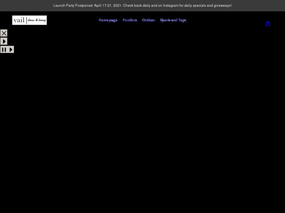 vailhomeliving.com shopify website screenshot