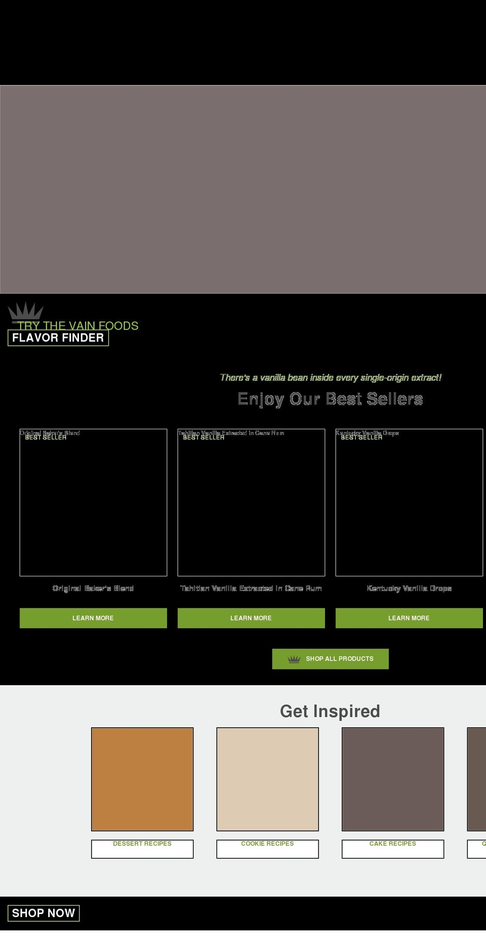 vainfoods.com shopify website screenshot