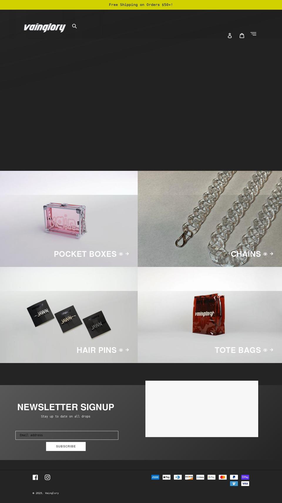 vaingloryshop.com shopify website screenshot