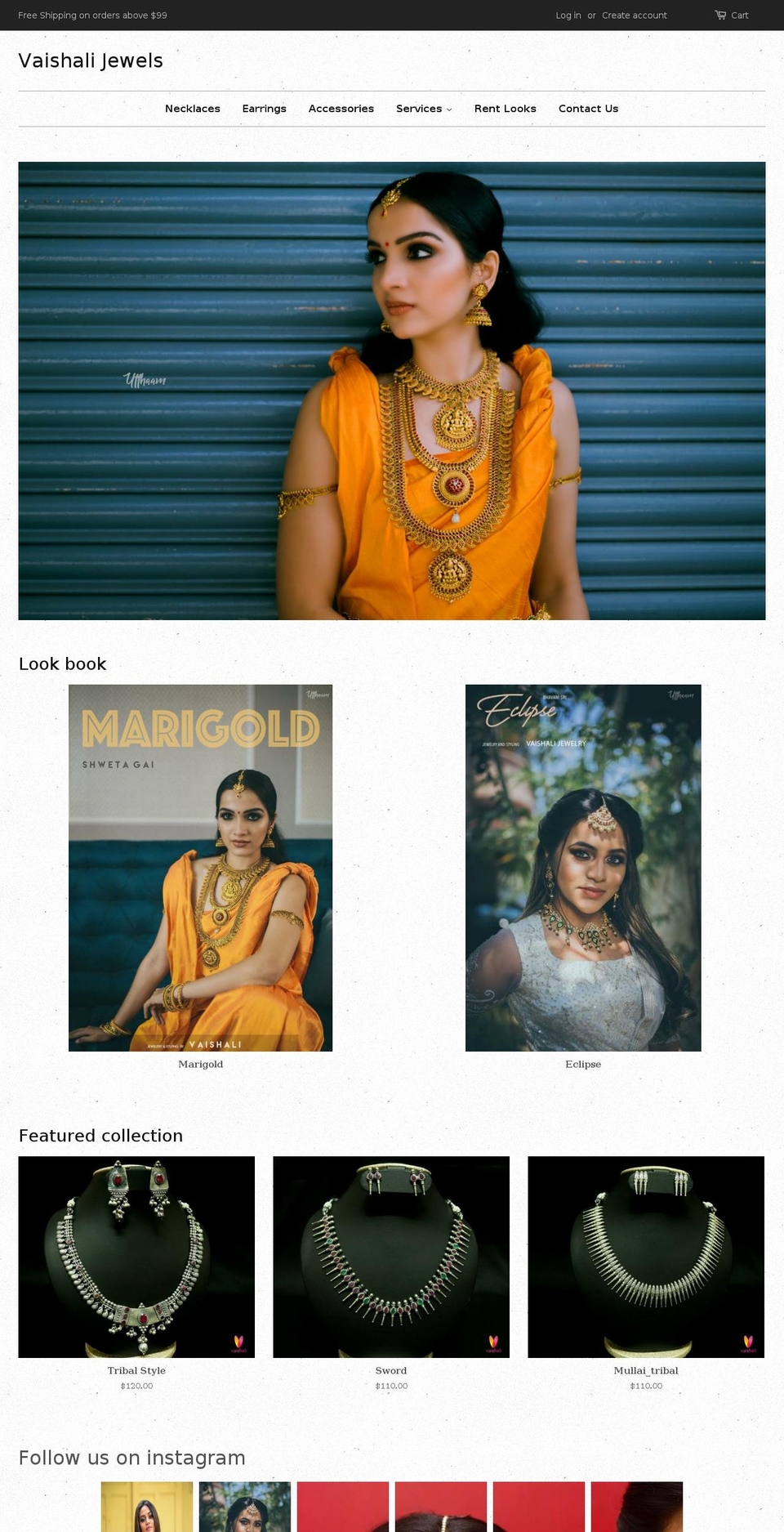 vaishalijewels.com — Shopify storefront screenshot
