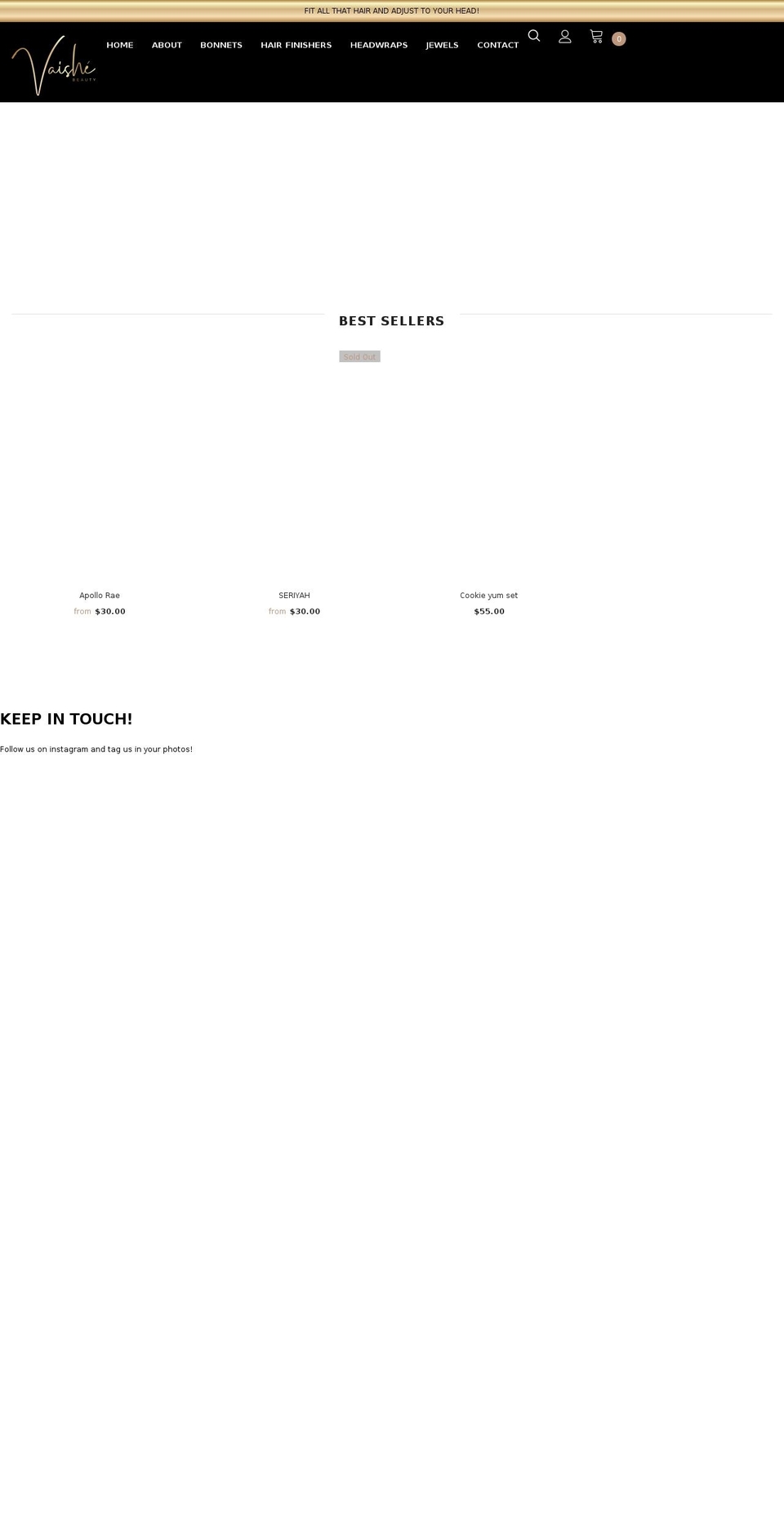 vaishebeauty.com shopify website screenshot