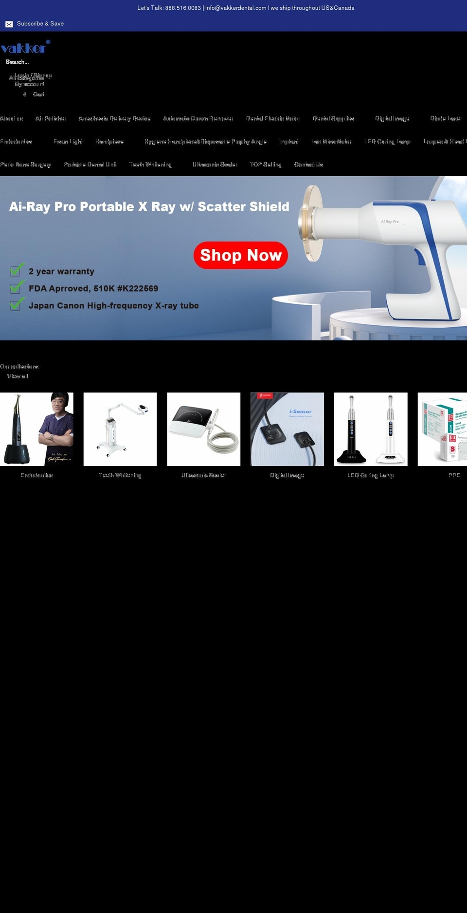 vakkerdental.com shopify website screenshot