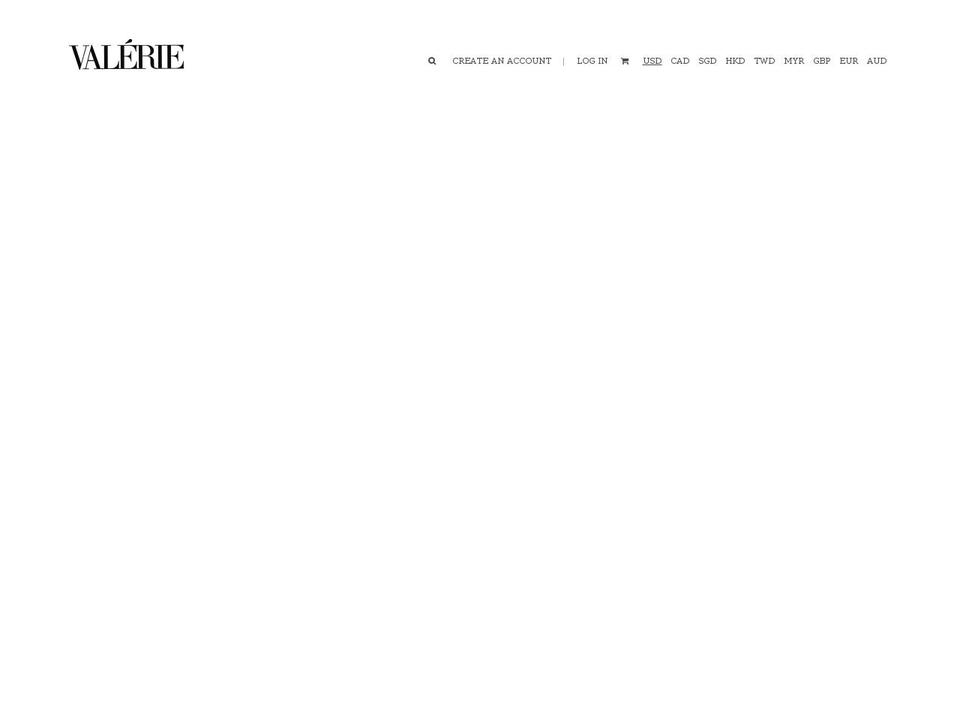 val-erie.com shopify website screenshot