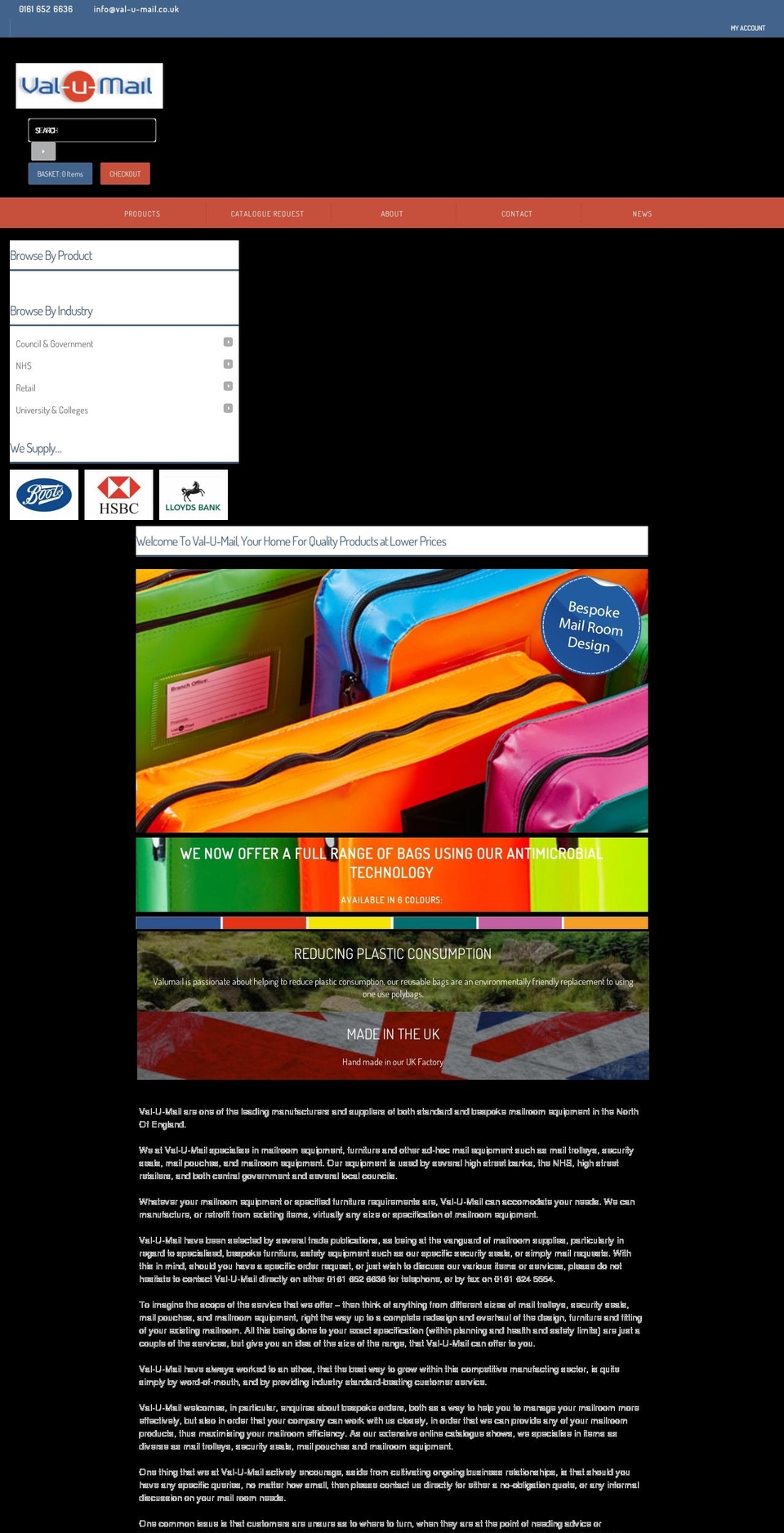 val-u-mail.co.uk shopify website screenshot