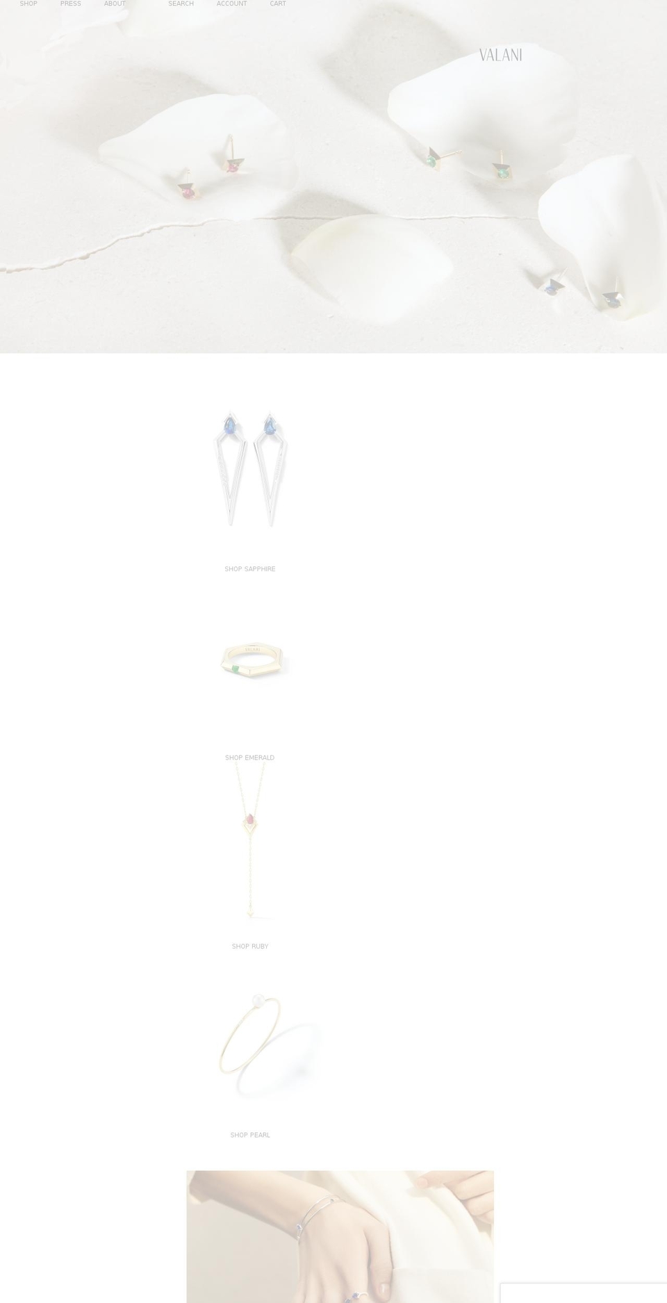 valani.com shopify website screenshot