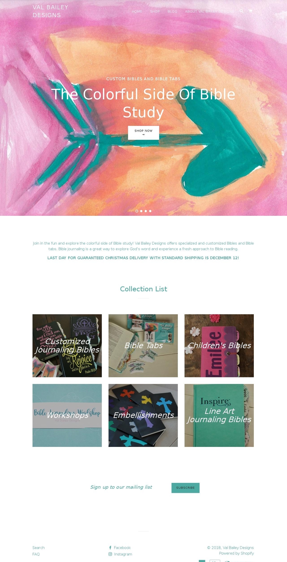 valbaileydesigns.com shopify website screenshot