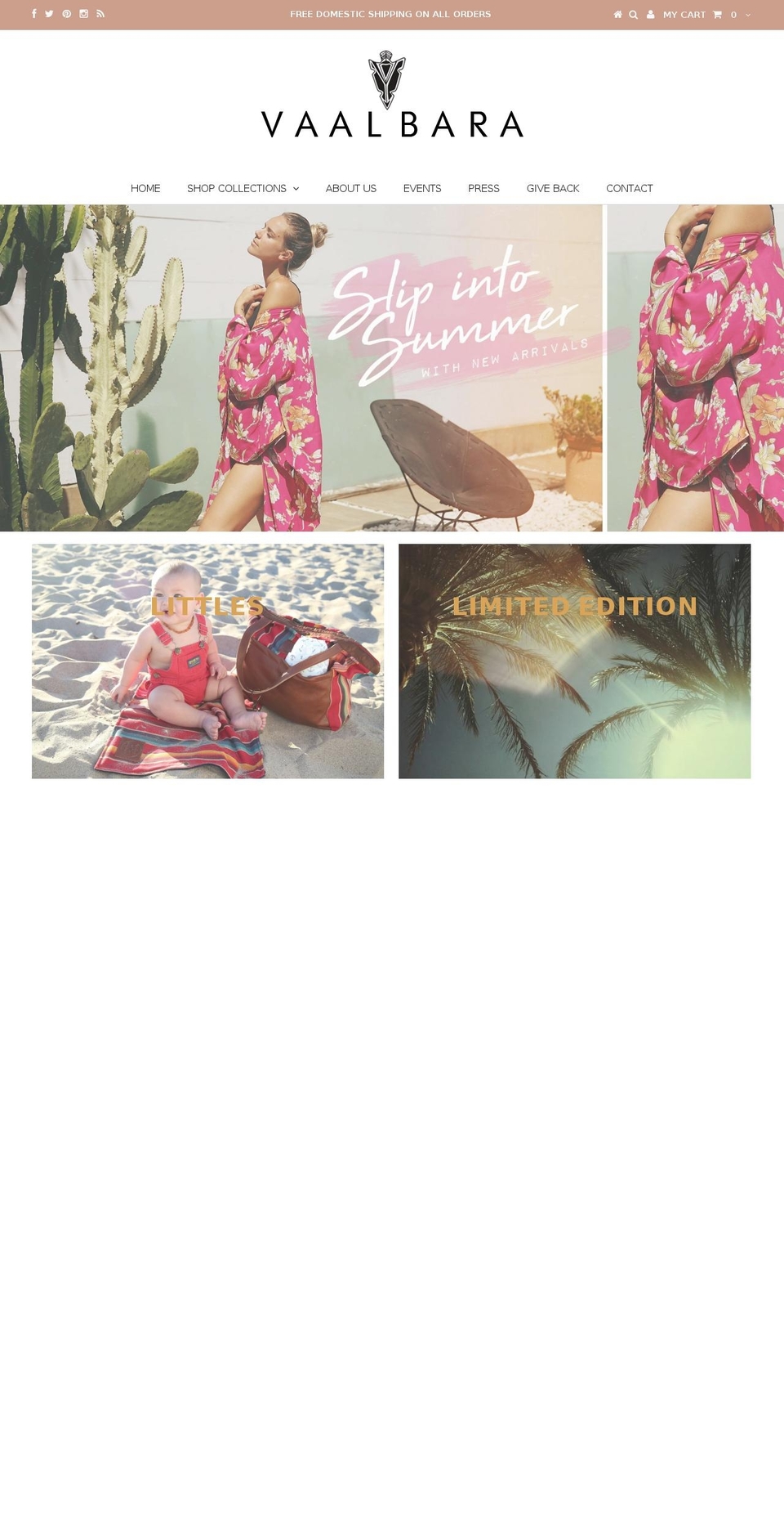 valbaradesigns.com — Shopify storefront screenshot