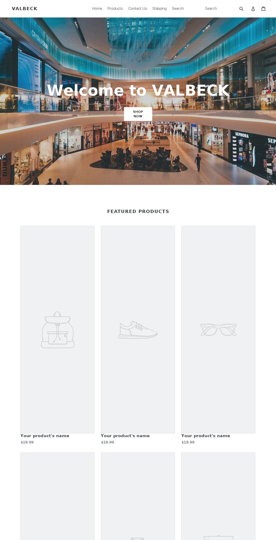 valbeck.com — Shopify storefront screenshot