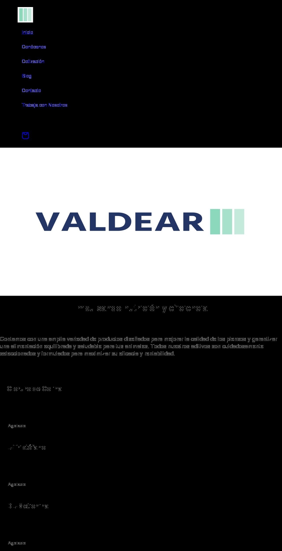 valdear.com shopify website screenshot