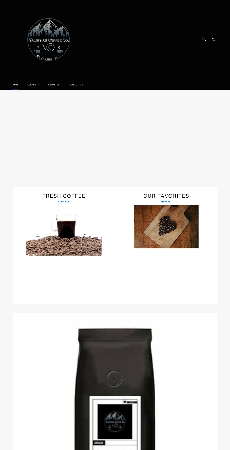 valdiviancoffeeco.com shopify website screenshot
