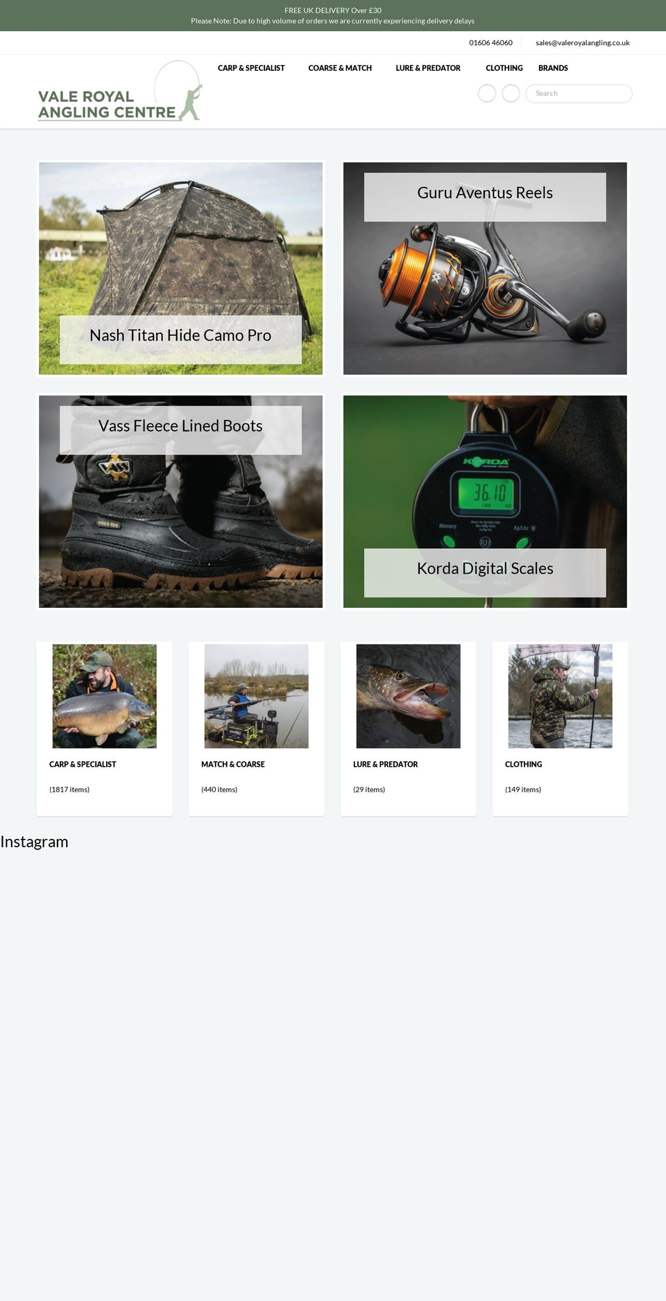 vale-royal-angling-centre.myshopify.com shopify website screenshot