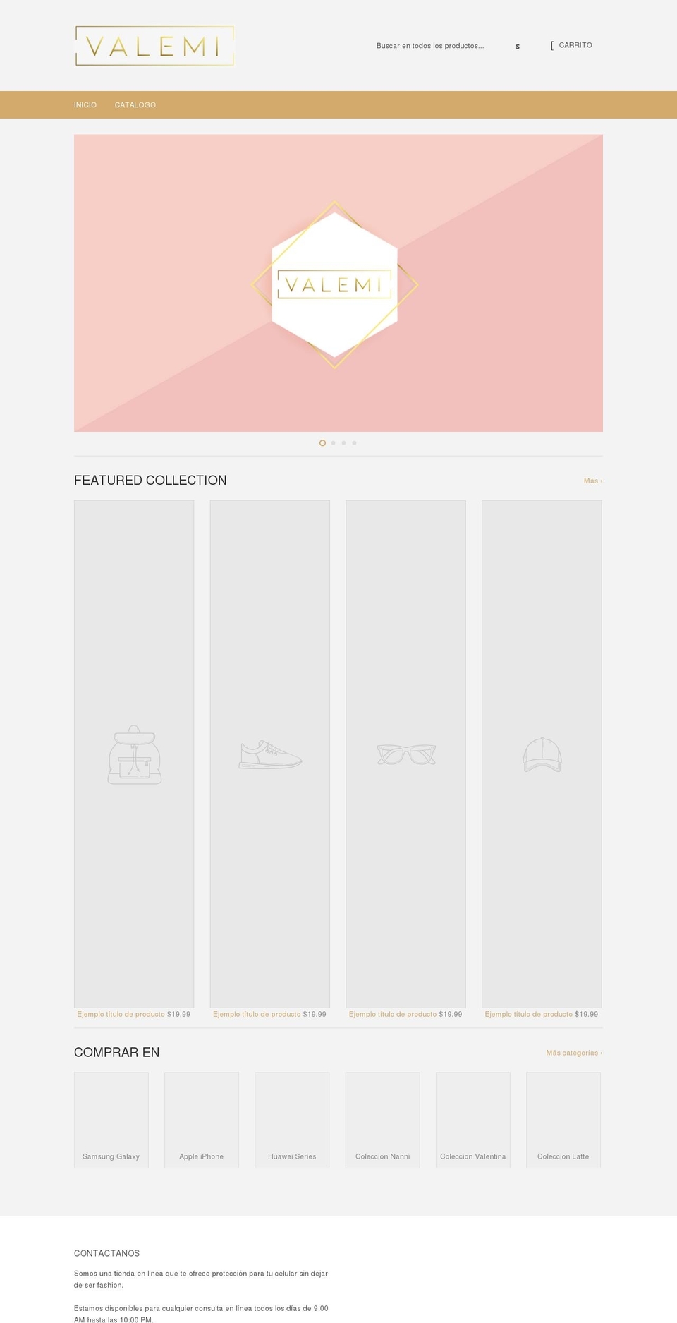 valemiaccesorios.com — Shopify storefront screenshot