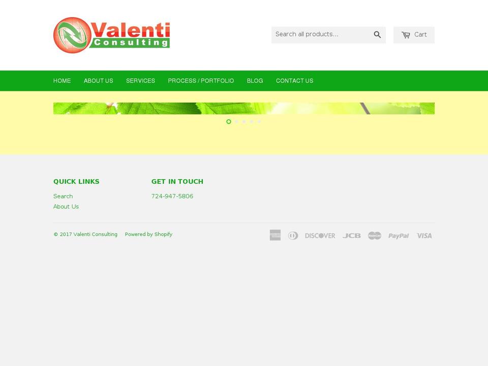 valenticonsulting.net shopify website screenshot