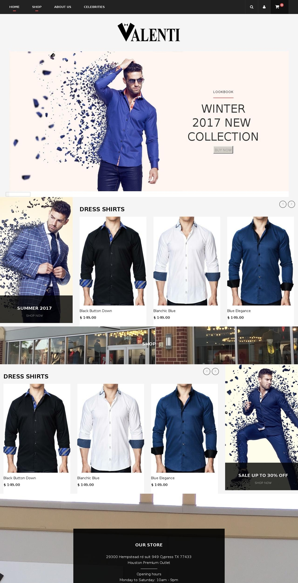 valentifashion.com — Shopify storefront screenshot