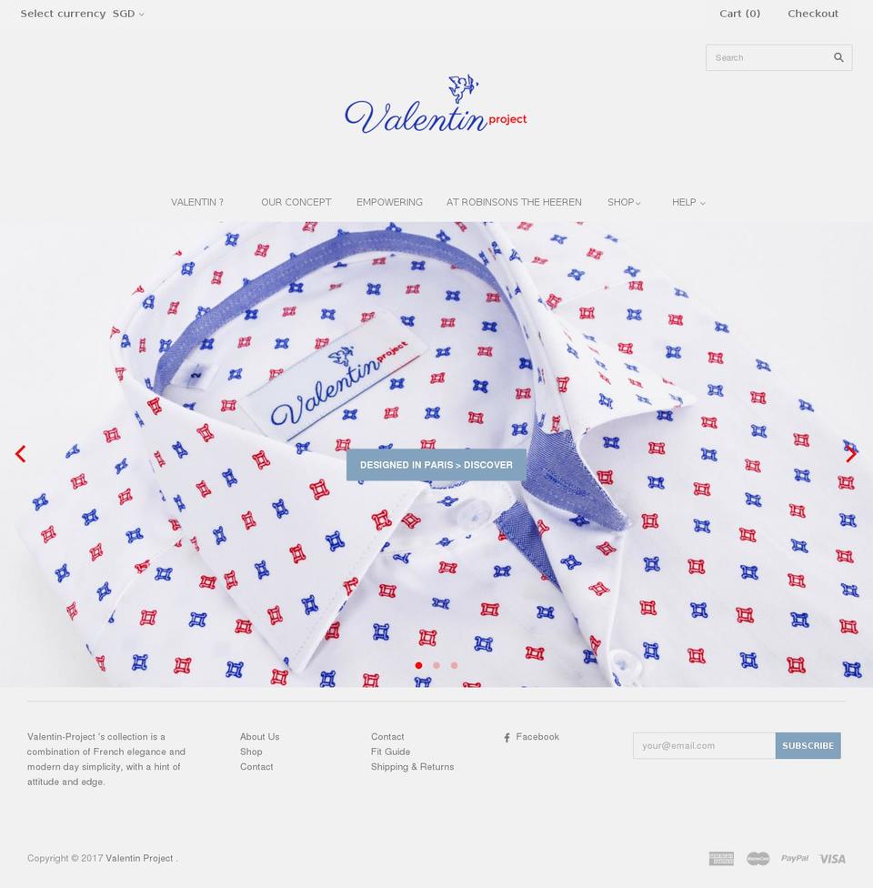 valentin-project.com shopify website screenshot