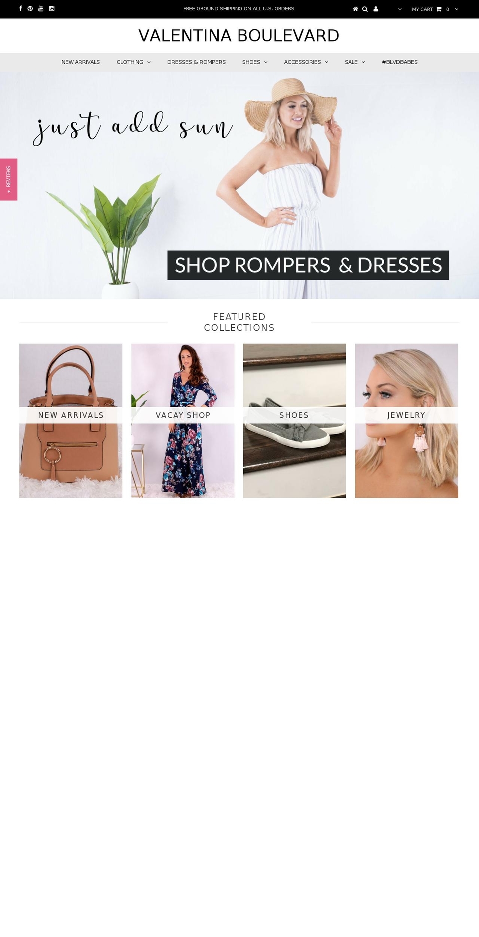 valentinaboulevard.com shopify website screenshot