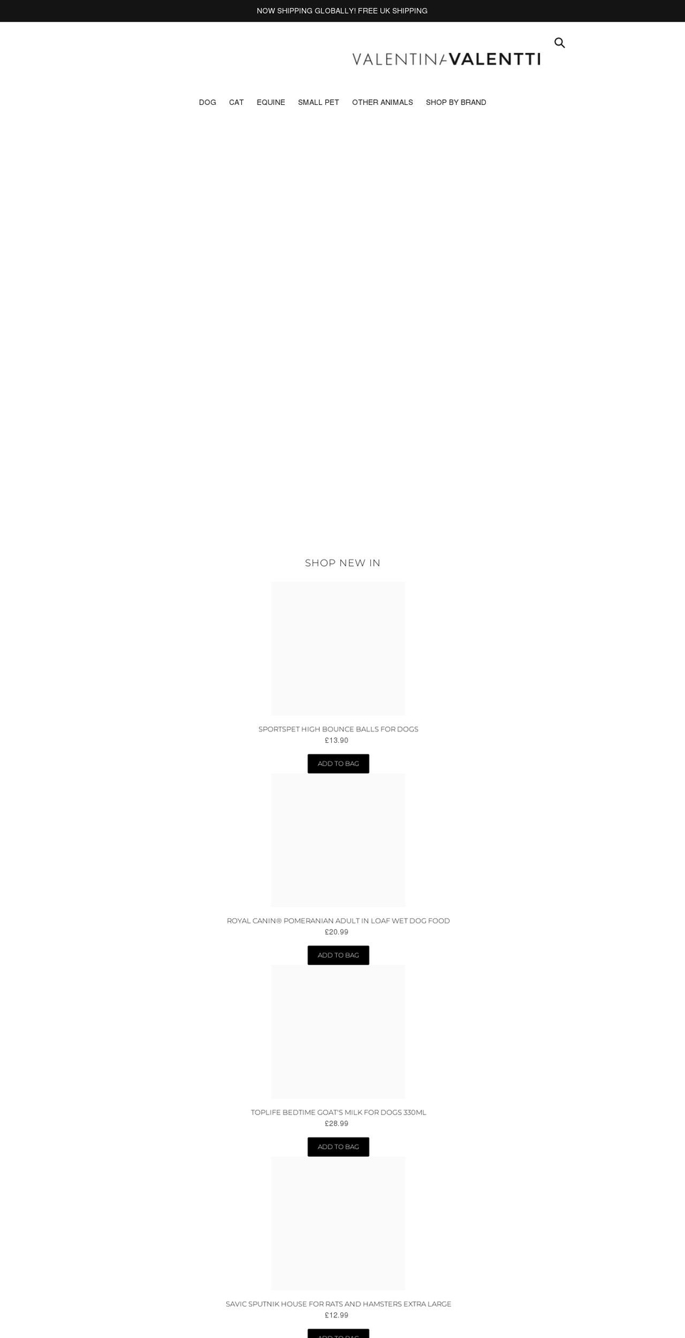 valentinavalentti.co.uk shopify website screenshot