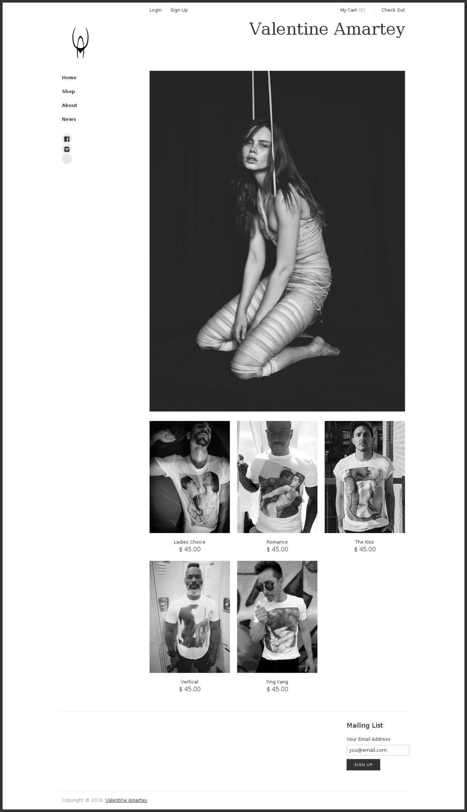 valentineamartey.com — Shopify storefront screenshot