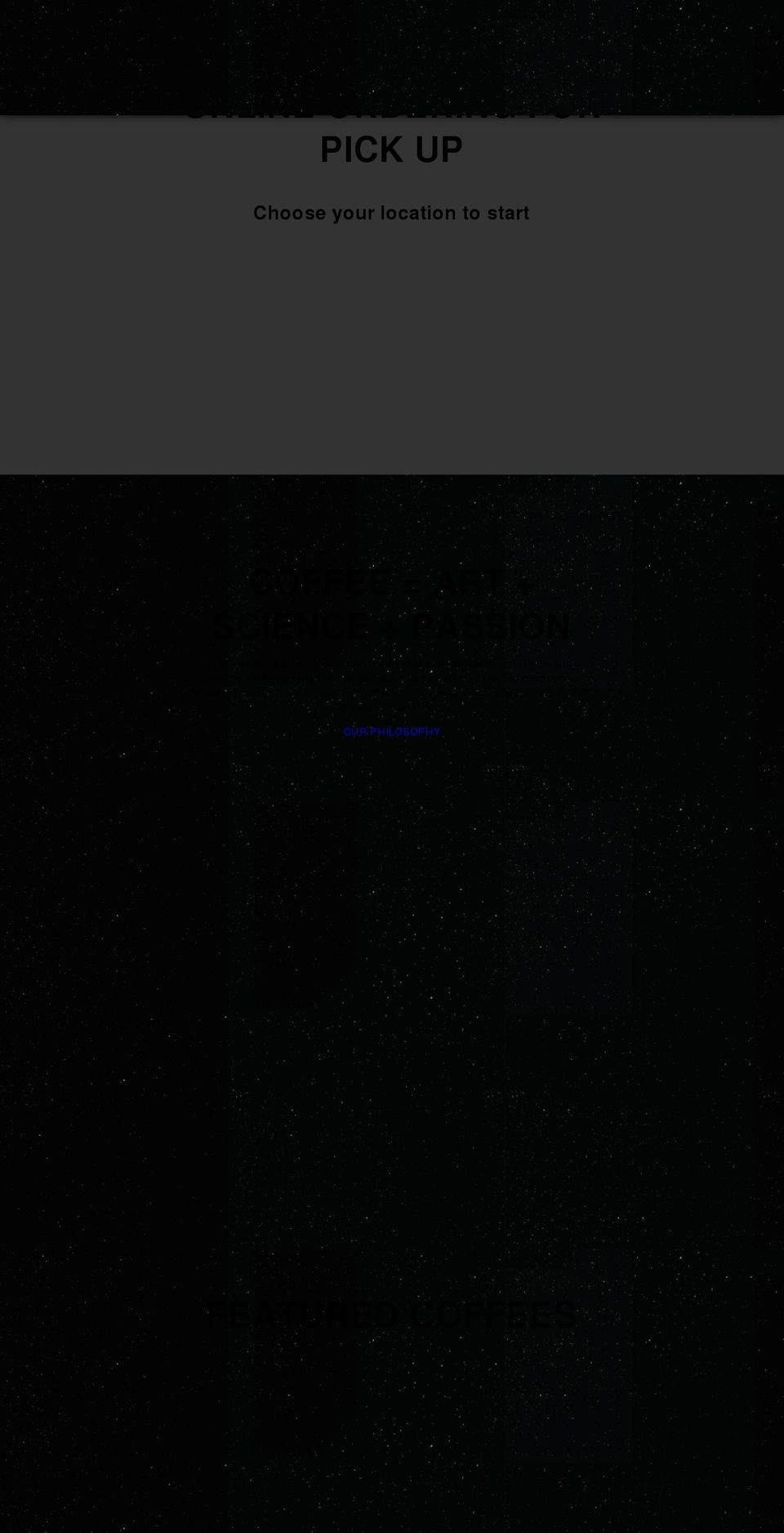 valentinecoffeeco.com shopify website screenshot