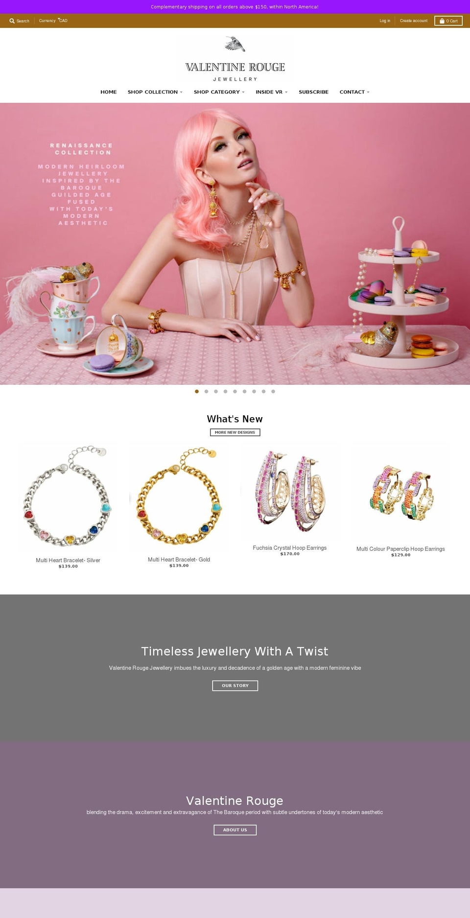 valentinerouge.com shopify website screenshot