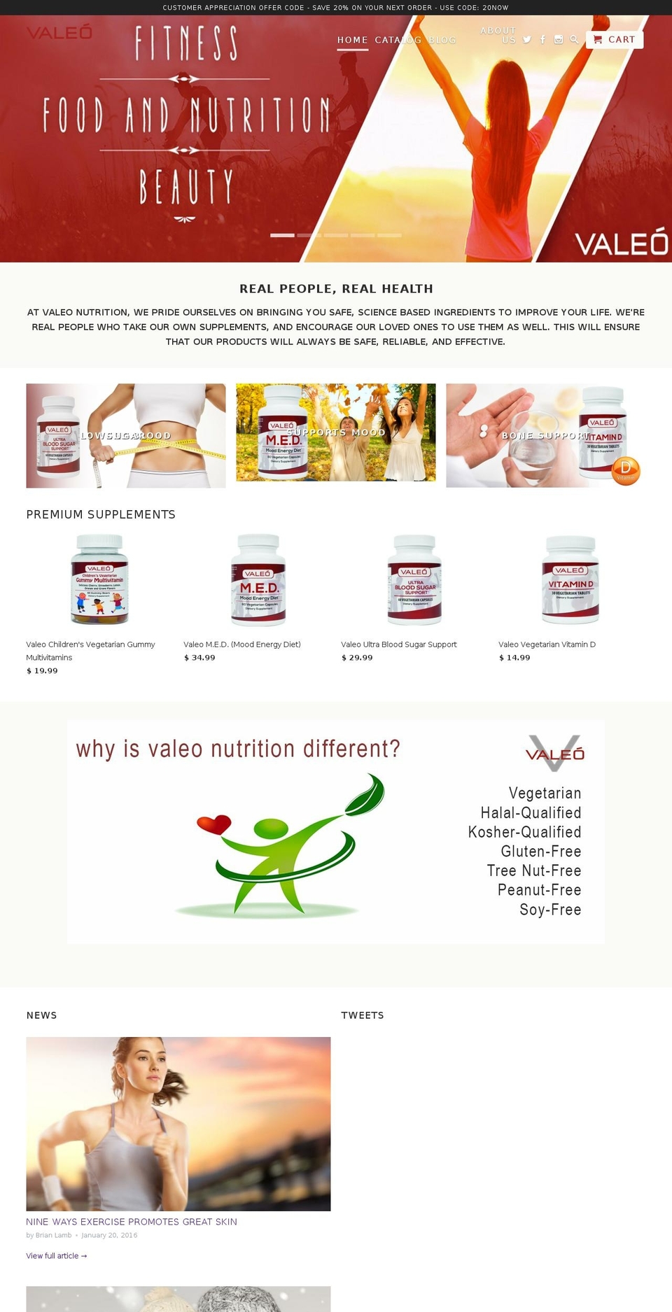 valeonutrition.com shopify website screenshot