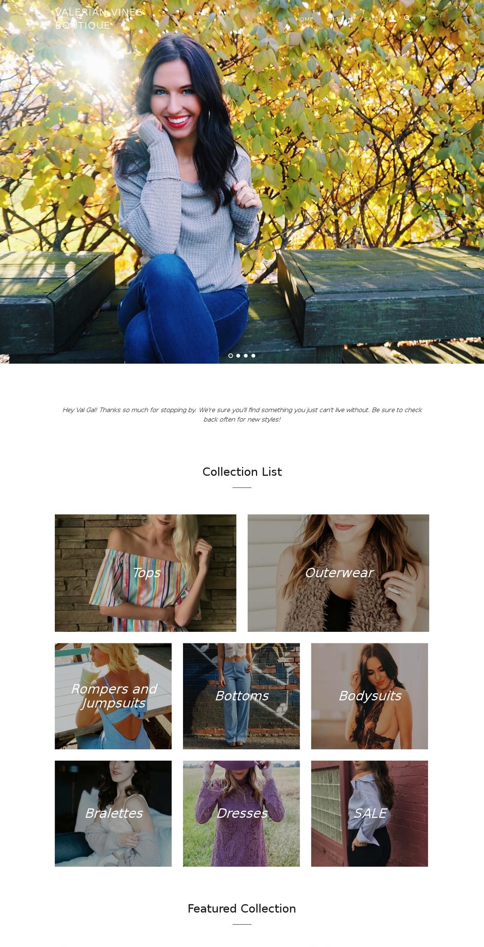 valerianvines.com — Shopify storefront screenshot