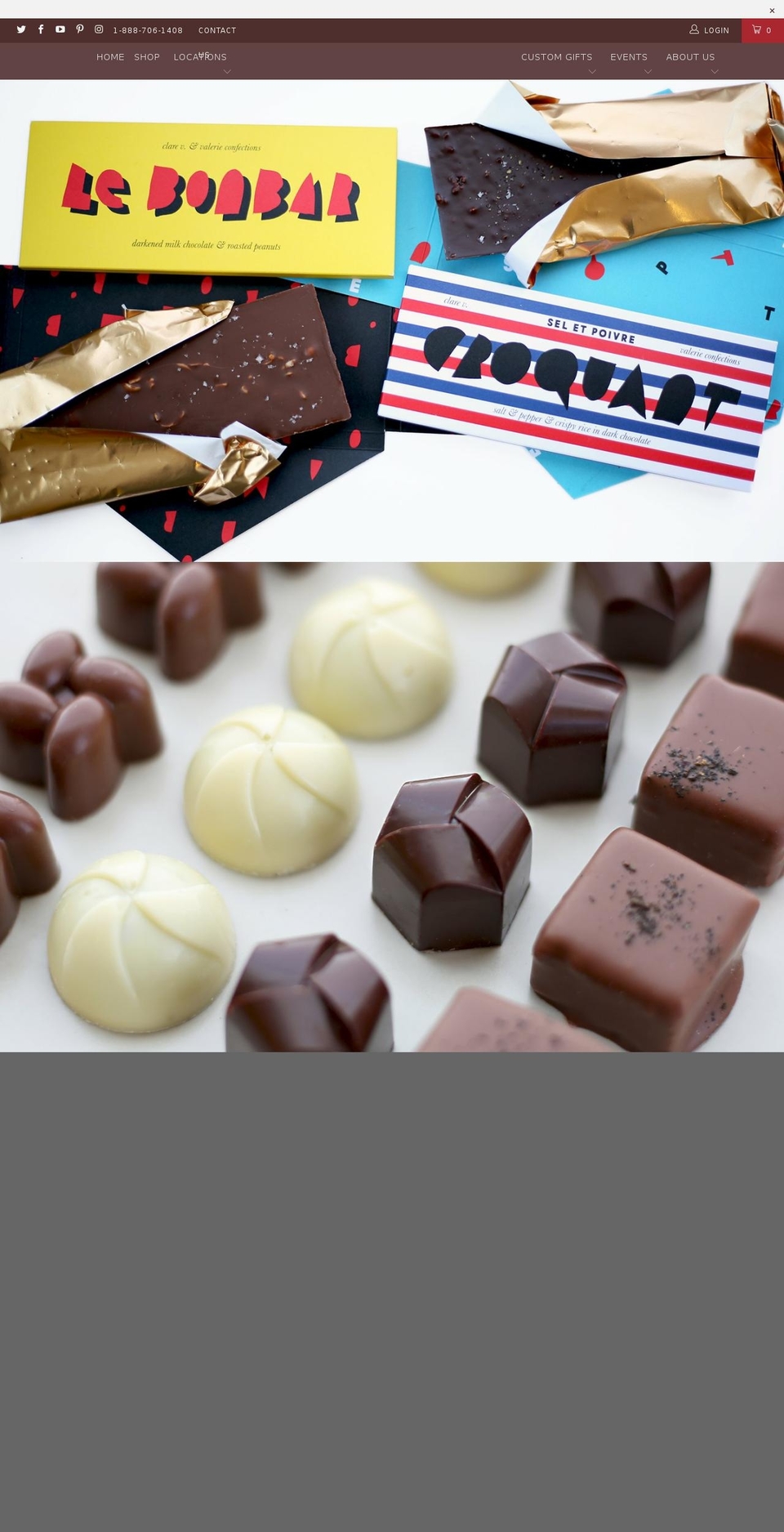 valerieconfections.com — Shopify storefront screenshot