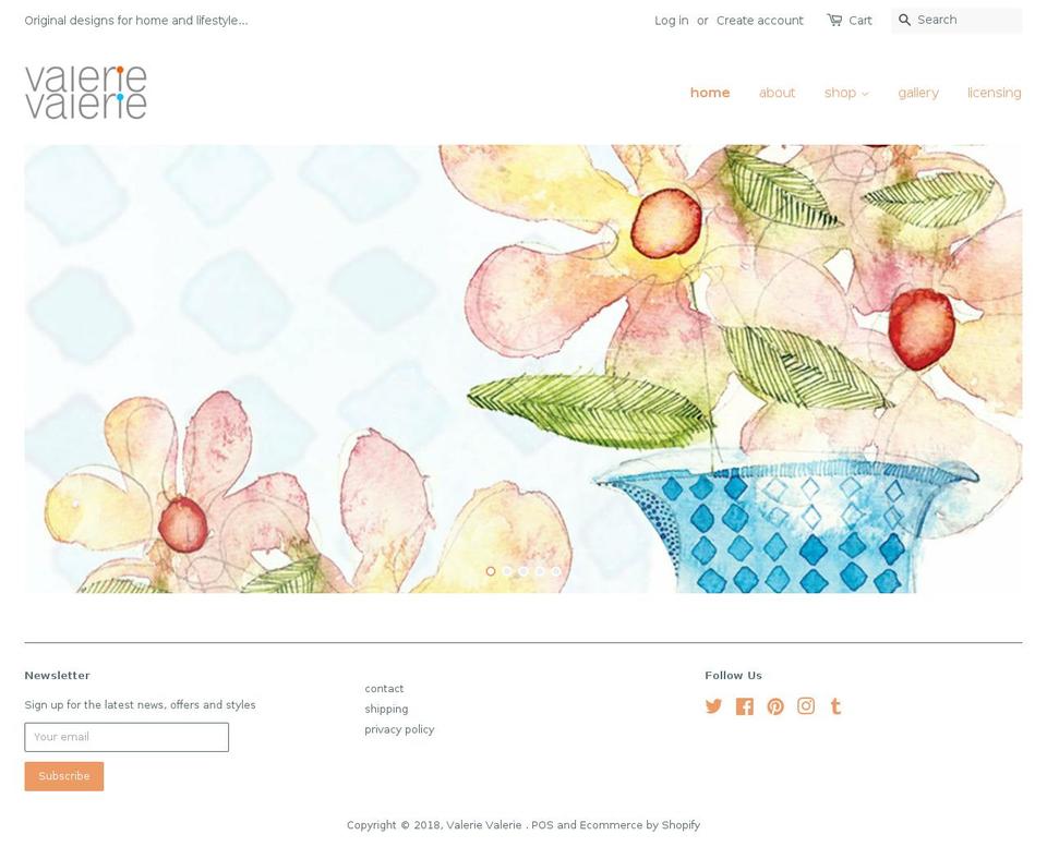 valerievalerie.co.uk shopify website screenshot