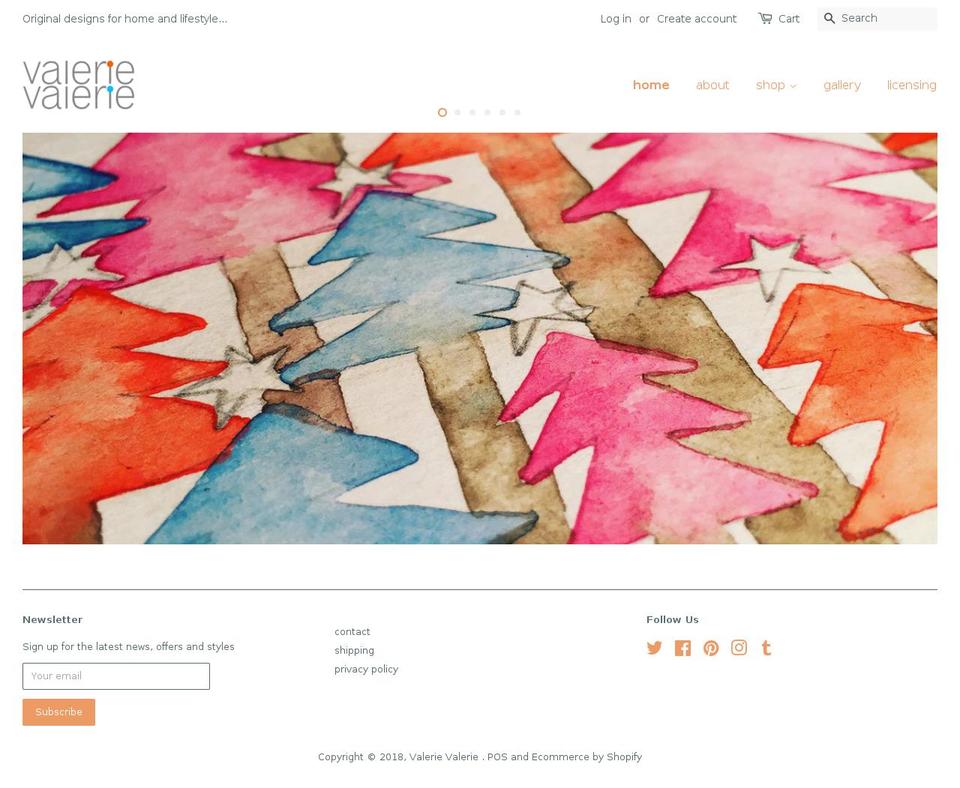 valerievalerie.com — Shopify storefront screenshot