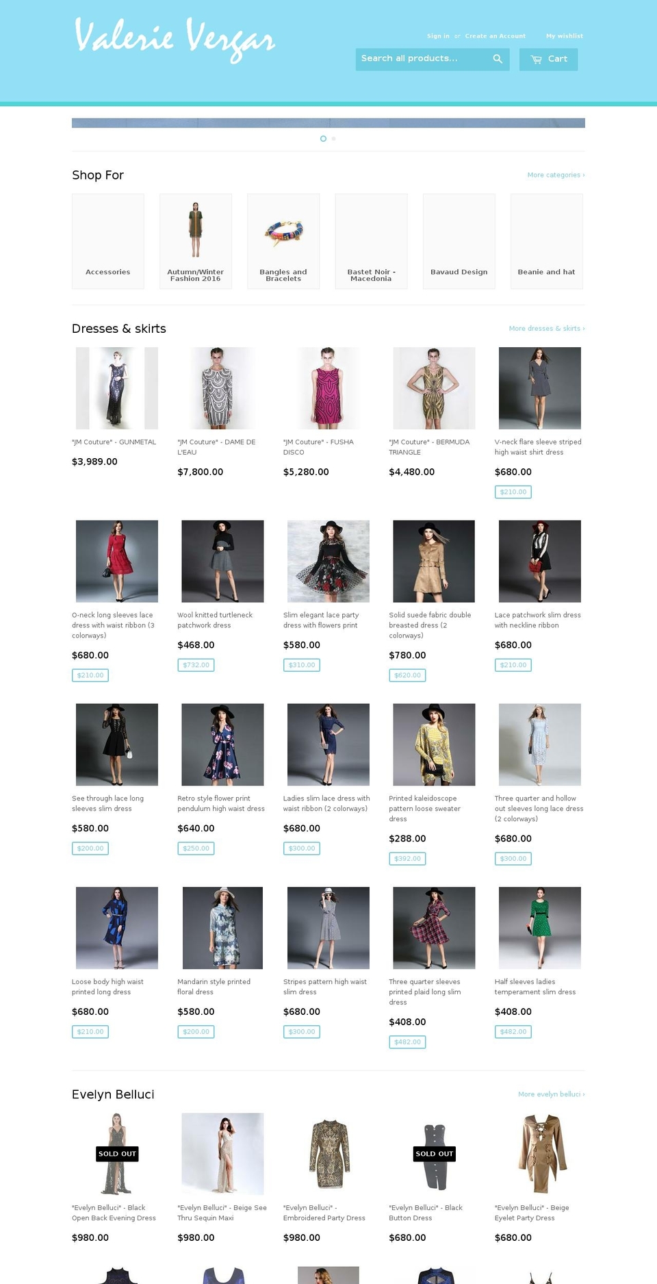 valerievergar.com shopify website screenshot