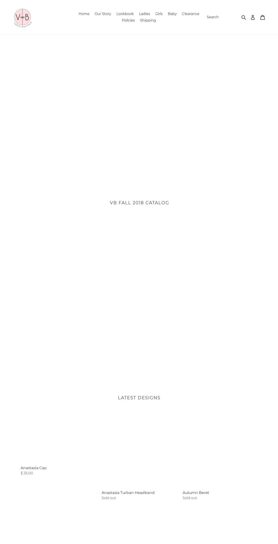 valerisboutique.com — Shopify storefront screenshot