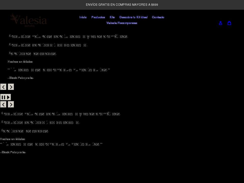 valesianatural.com shopify website screenshot