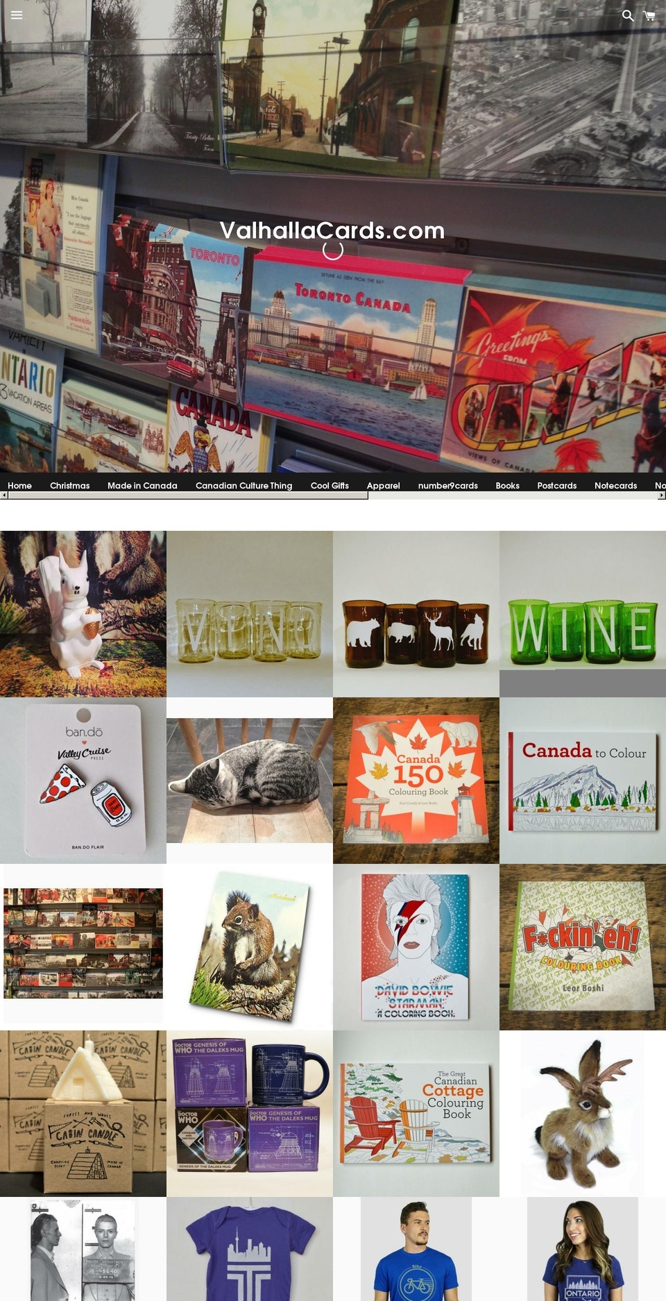 valhallacards.net shopify website screenshot