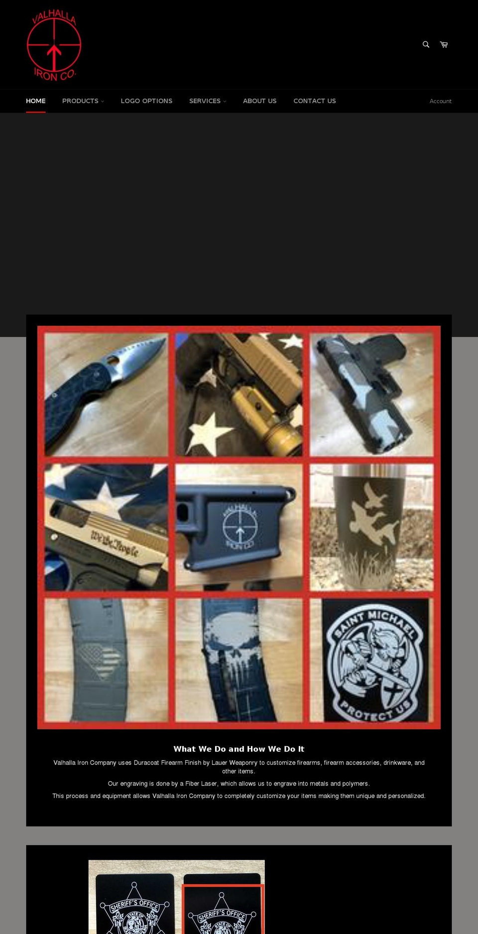valhallaironcompany.com shopify website screenshot