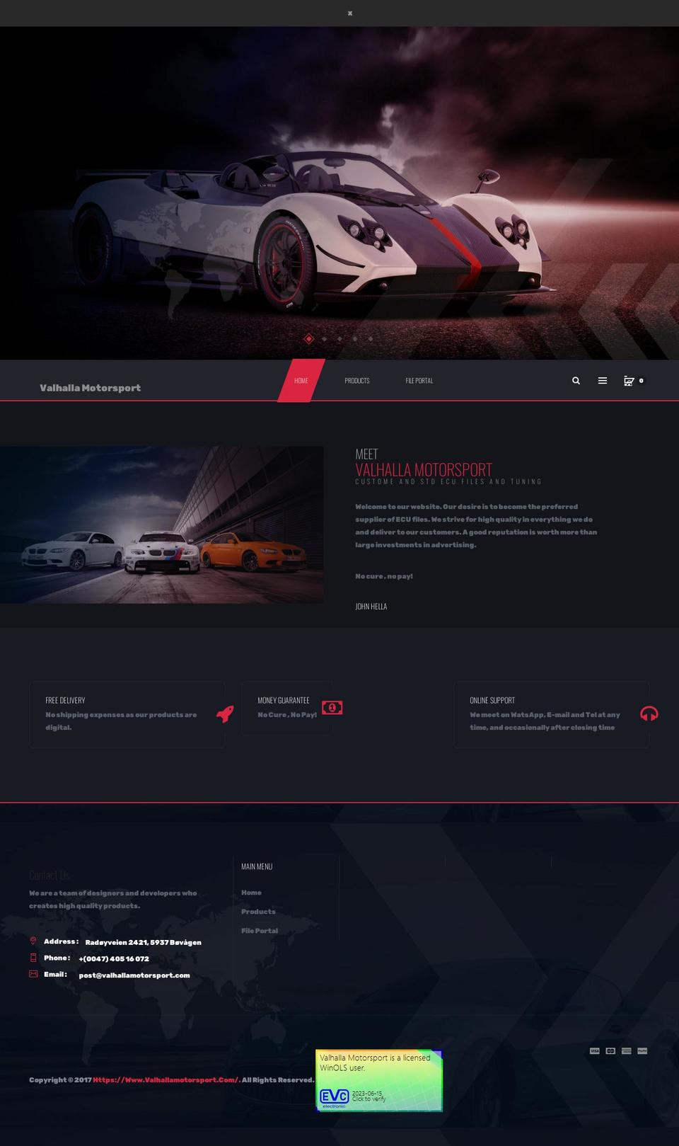 aero-v- Shopify theme site example valhallamotorsport.com