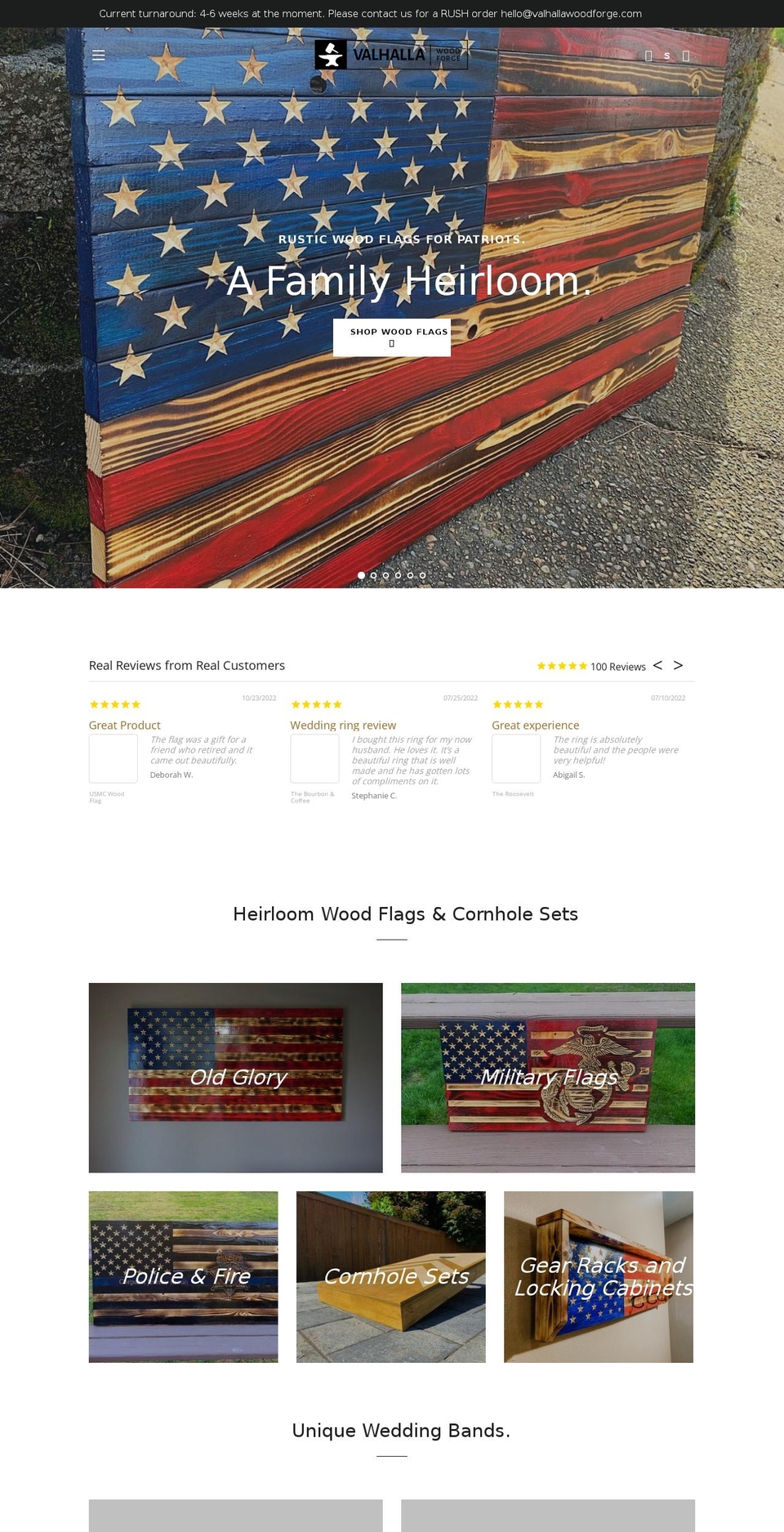 valhallawoodforge.com shopify website screenshot