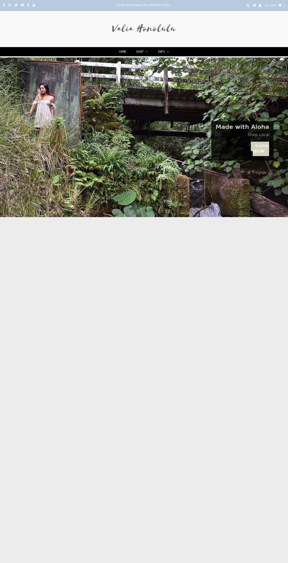 valiahonolulu.com — Shopify storefront screenshot