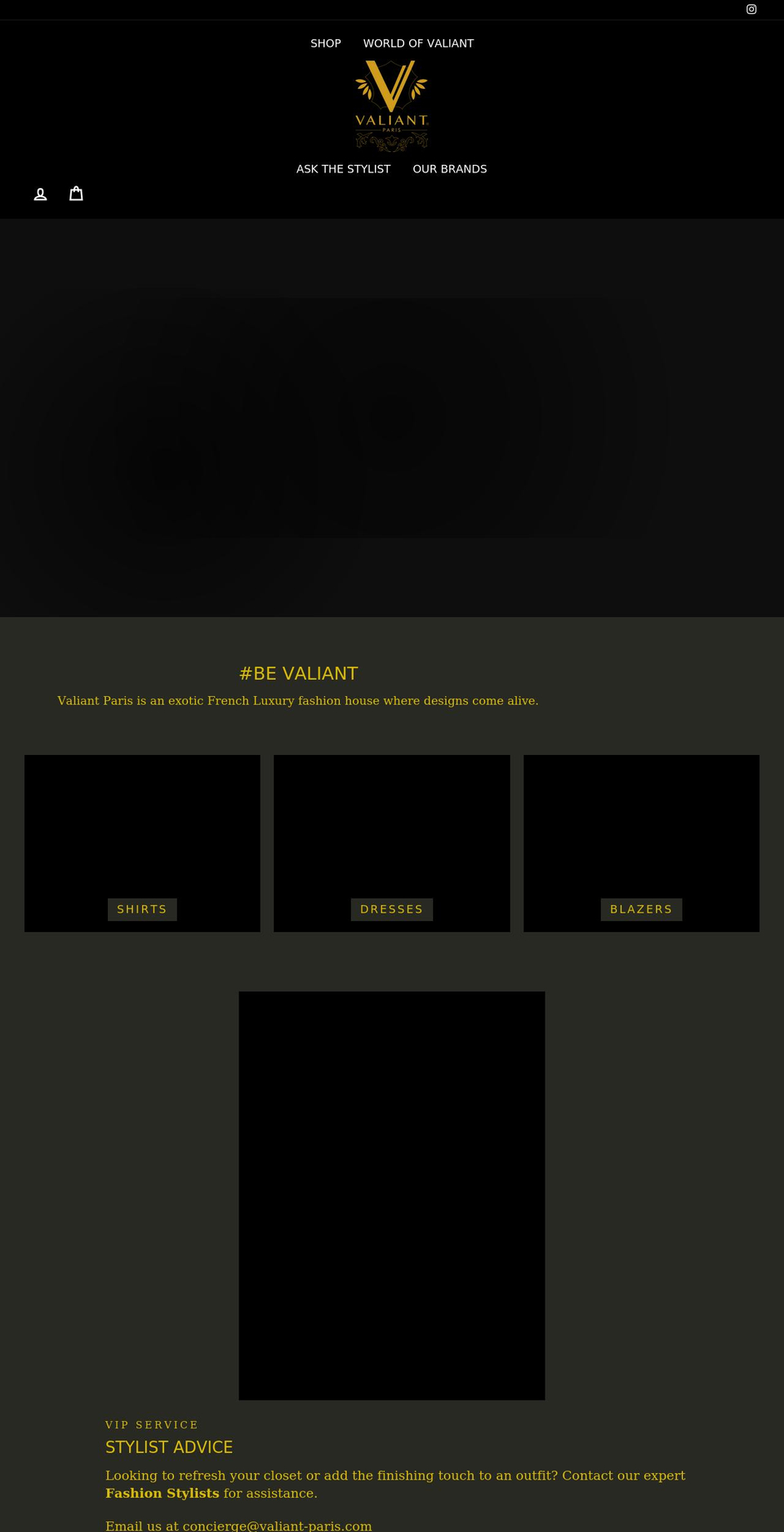 valiant-paris.com shopify website screenshot