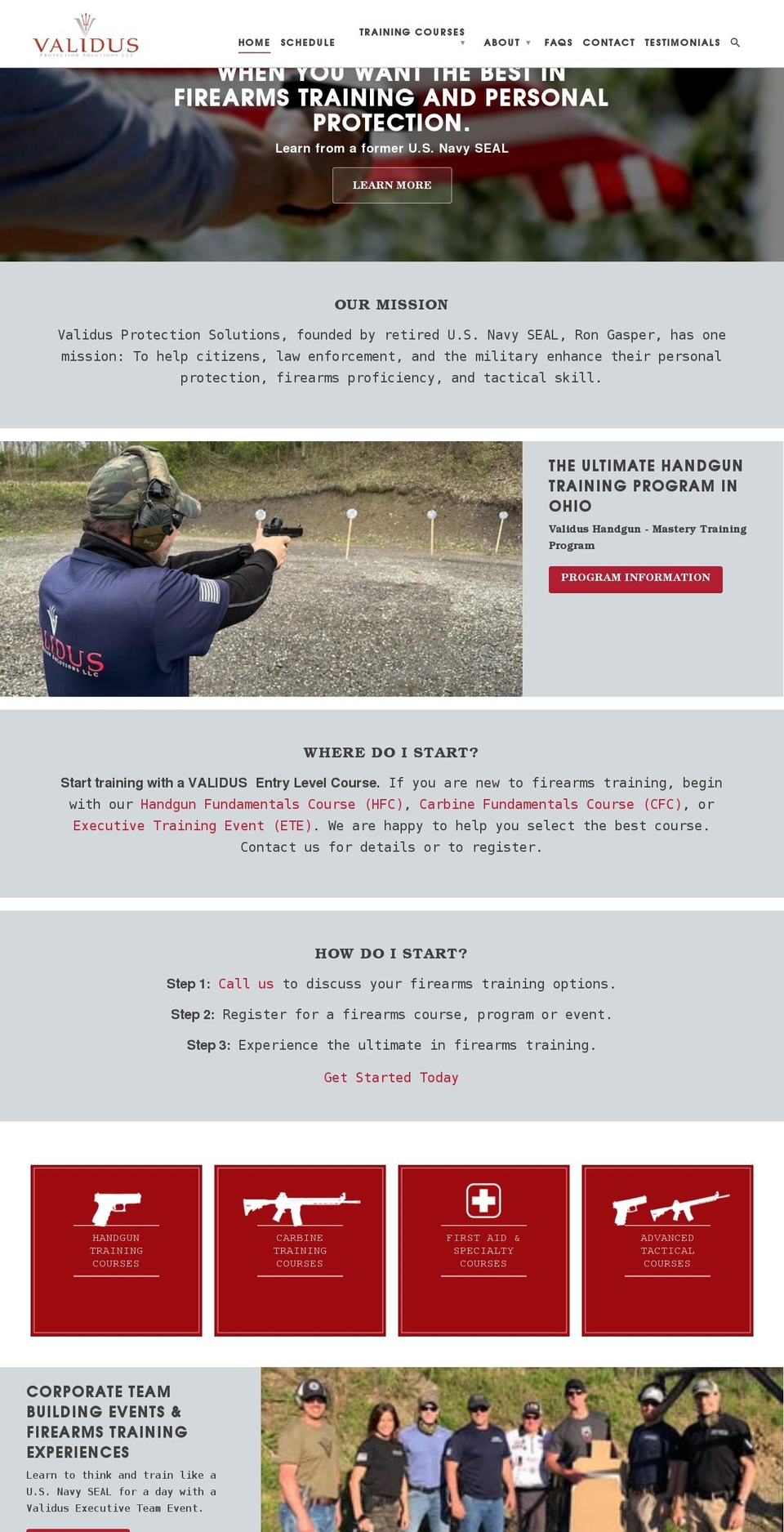 validusprotection.com shopify website screenshot