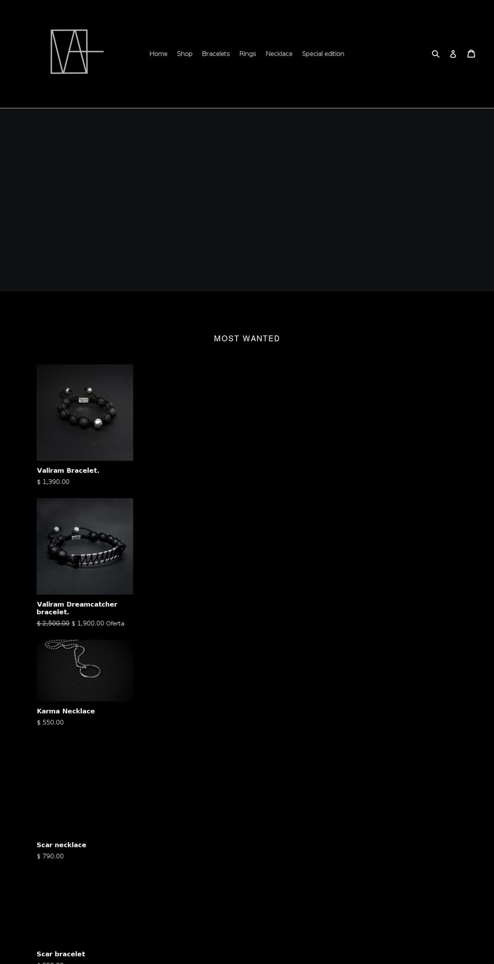 valiramjewelry.com — Shopify storefront screenshot