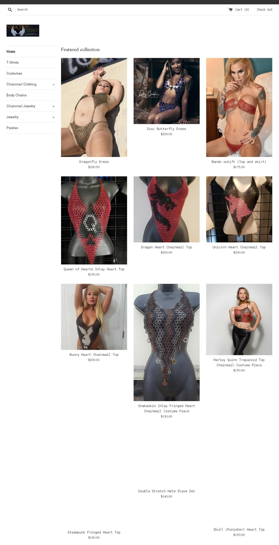 valkyriedesignllc.com shopify website screenshot