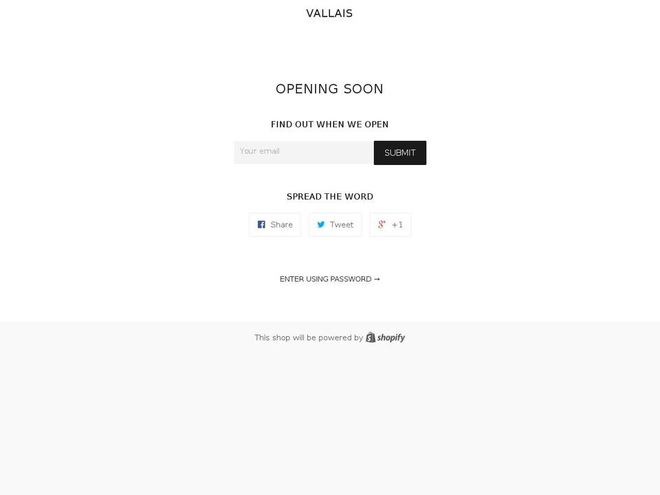 vallais.com shopify website screenshot