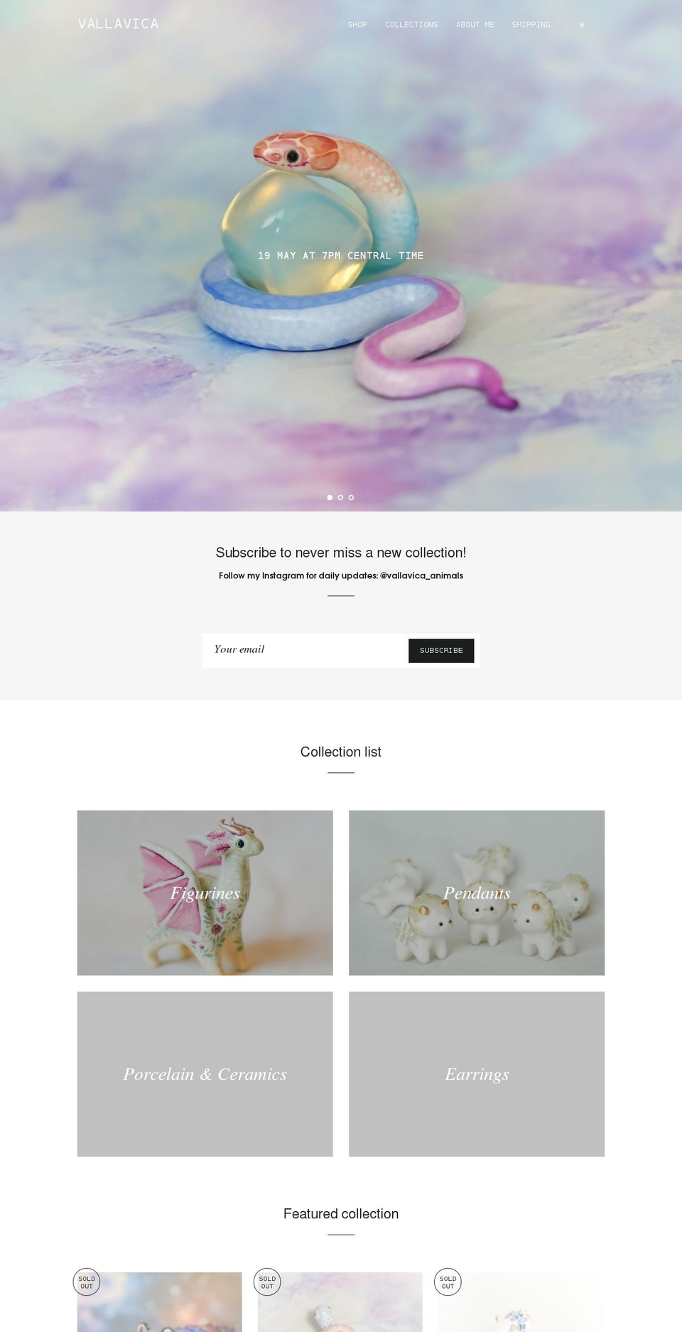 vallavica.com shopify website screenshot