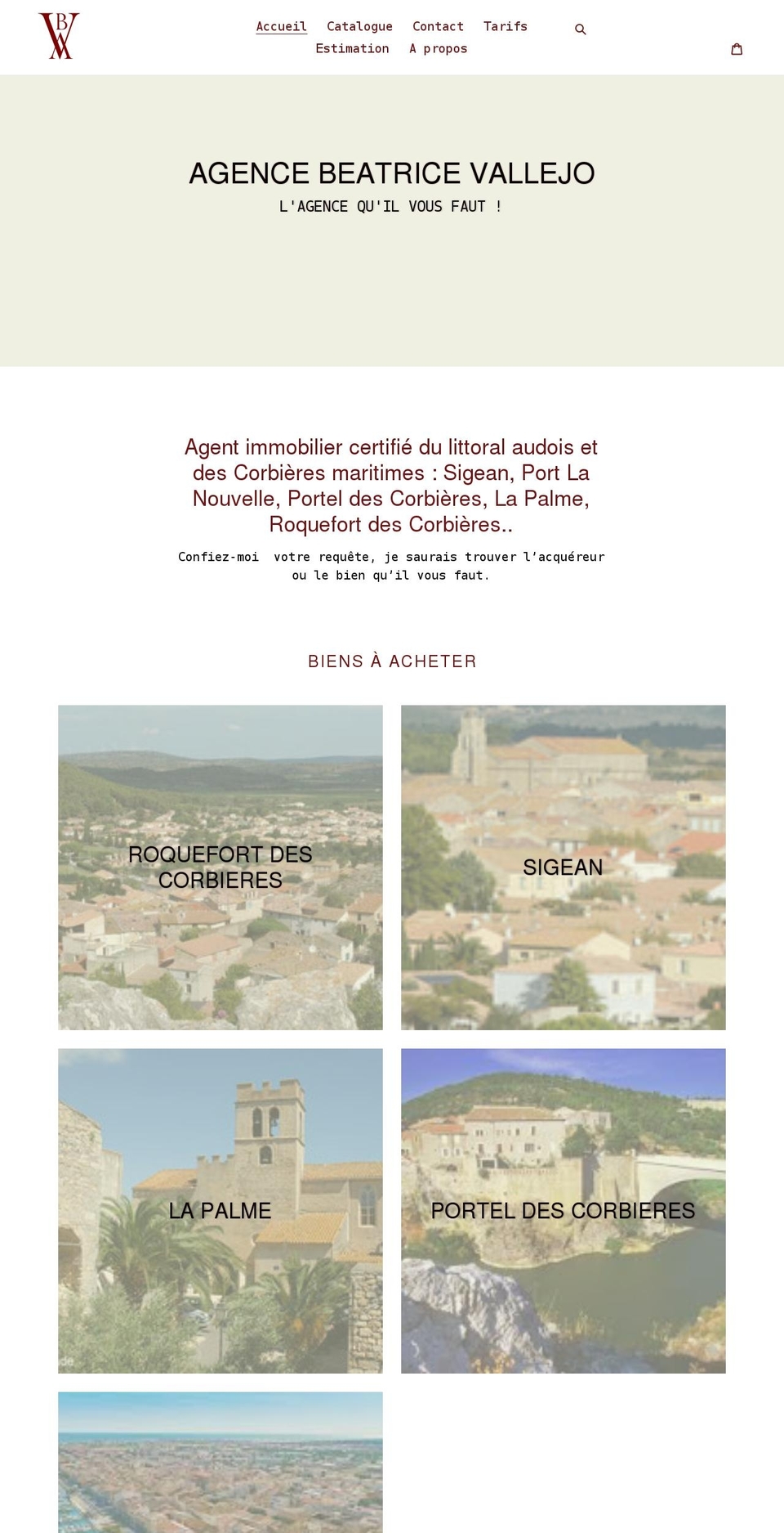 vallejo-immobilier.com shopify website screenshot