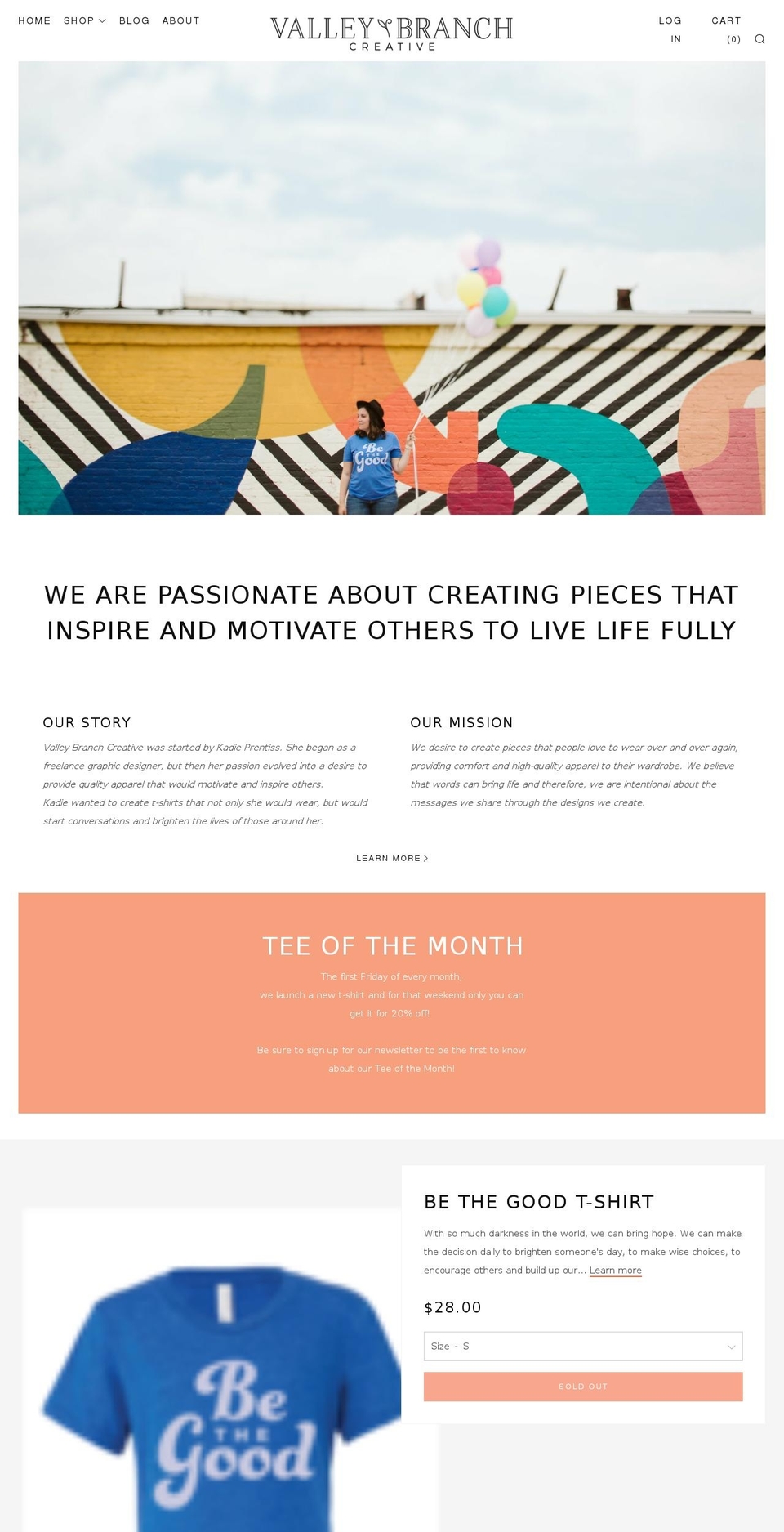 valleybranchcreative.com shopify website screenshot