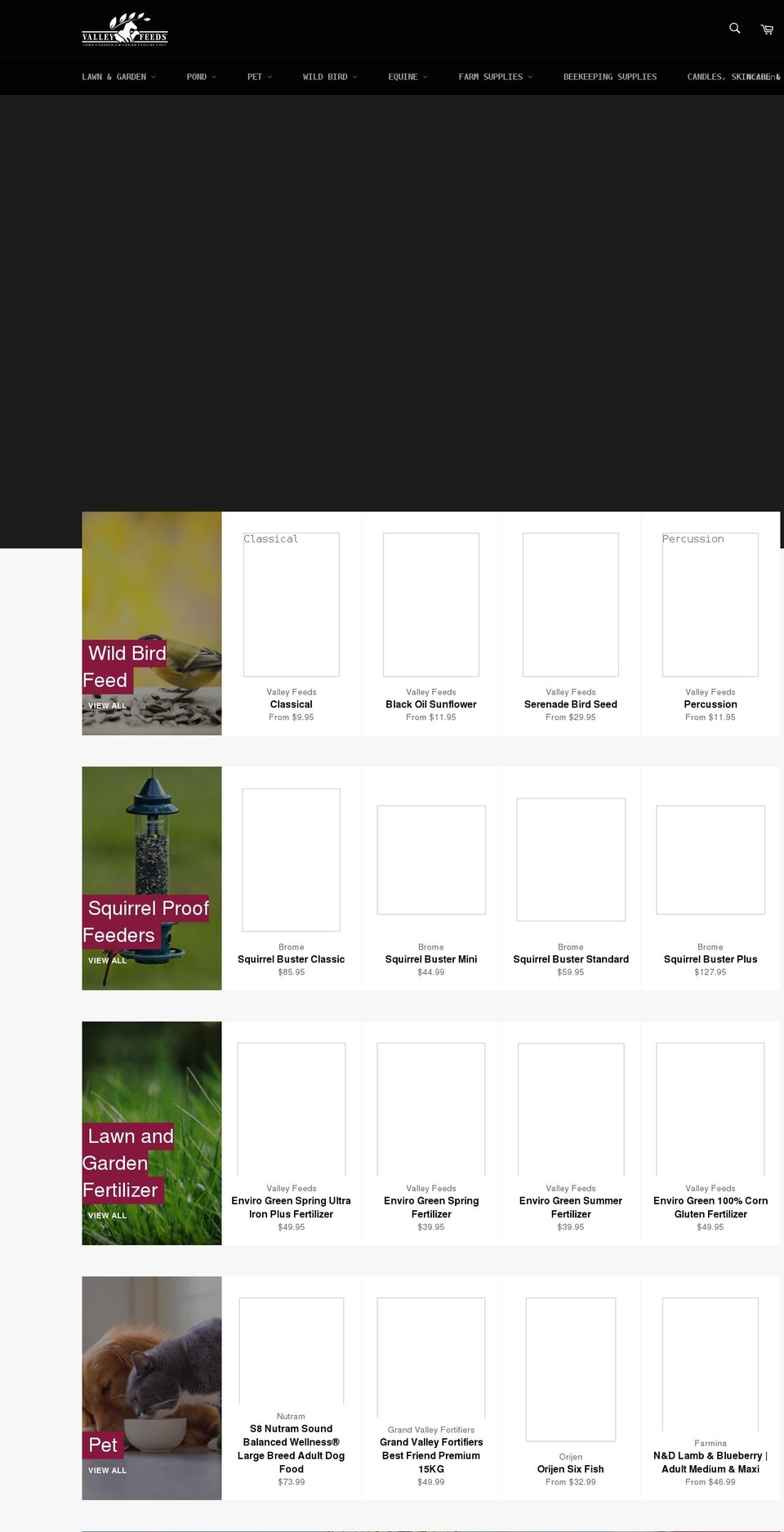 valleyfeeds.ca shopify website screenshot